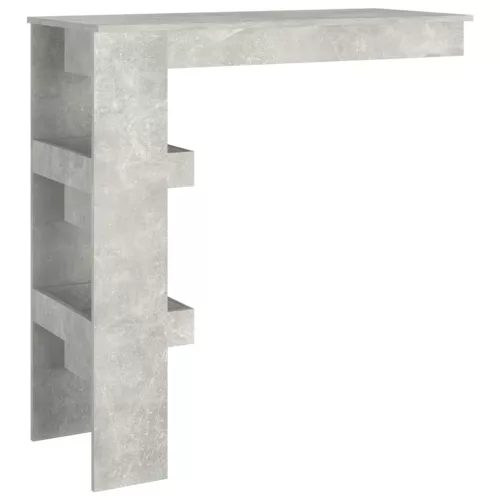 Betonszürke fatermék fali bárasztal 102 x 45 x 103,5 cm