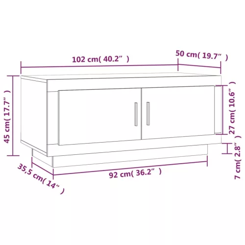 Betonszürke szerelt fa dohányzóasztal 102x 50 x 45 cm