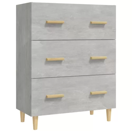 Betonszürke szerelt fa tálalószekrény 70 x 34 x 90 cm