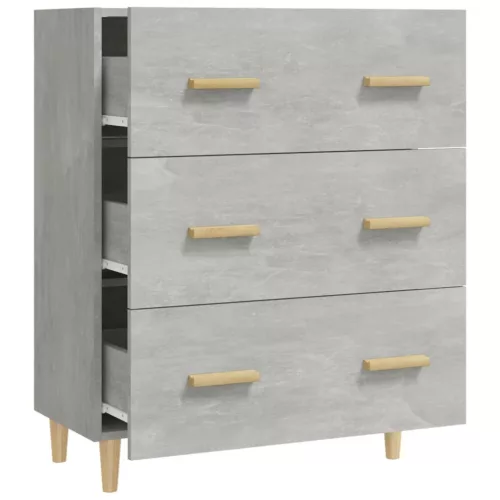 Betonszürke szerelt fa tálalószekrény 70 x 34 x 90 cm