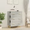 Betonszürke szerelt fa tálalószekrény 70 x 34 x 90 cm