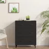 Fekete szerelt fa tálalószekrény 69,5 x 34 x 90 cm