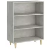 Betonszürke szerelt fa tálalószekrény 69,5 x 32,5 x 90 cm