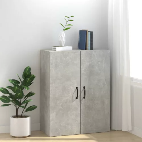 Betonszürke szerelt fa függőszekrény 69,5 x 34 x 90 cm