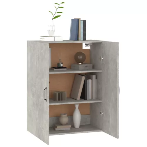 Betonszürke szerelt fa függőszekrény 69,5 x 34 x 90 cm