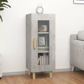 Betonszürke szerelt fa tálalószekrény 34,5 x 34 x 90 cm