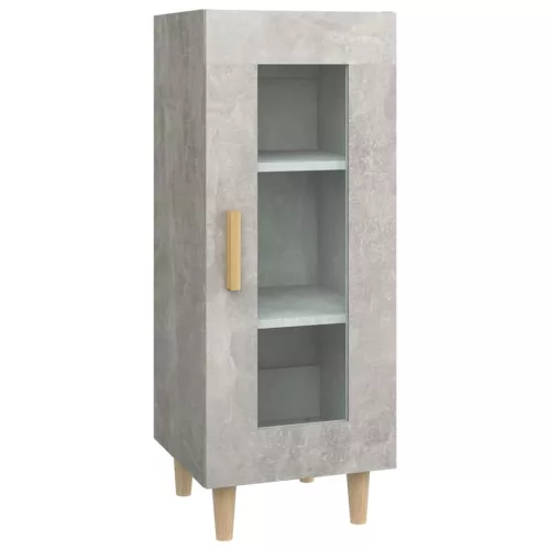 Betonszürke szerelt fa tálalószekrény 34,5 x 34 x 90 cm