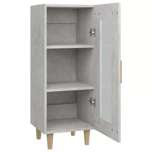 Betonszürke szerelt fa tálalószekrény 34,5 x 34 x 90 cm