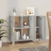 Betonszürke szerelt fa tálalószekrény 90 x 34 x 80 cm