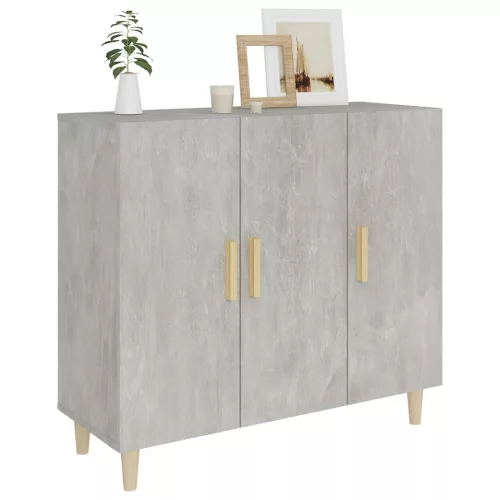 Betonszürke szerelt fa tálalószekrény 90 x 34 x 80 cm