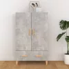 Betonszürke szerelt fa magasszekrény 70 x 31 x 115 cm