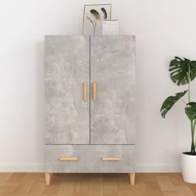 Betonszürke szerelt fa magasszekrény 70 x 31 x 115 cm