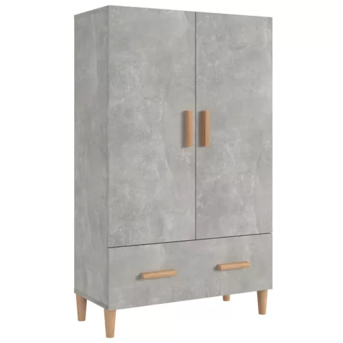 Betonszürke szerelt fa magasszekrény 70 x 31 x 115 cm