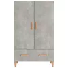 Betonszürke szerelt fa magasszekrény 70 x 31 x 115 cm