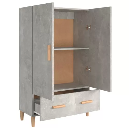 Betonszürke szerelt fa magasszekrény 70 x 31 x 115 cm