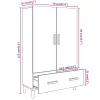 Betonszürke szerelt fa magasszekrény 70 x 31 x 115 cm