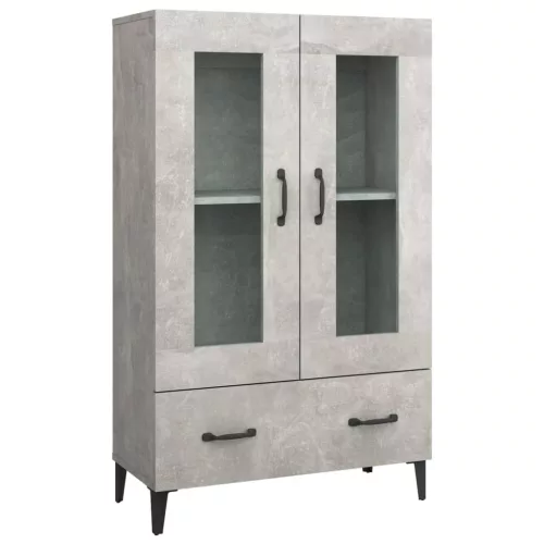 Betonszürke szerelt fa magasszekrény 70 x 31 x 115 cm