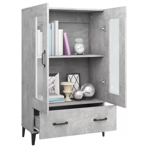 Betonszürke szerelt fa magasszekrény 70 x 31 x 115 cm