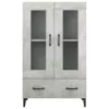 Betonszürke szerelt fa magasszekrény 70 x 31 x 115 cm