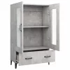Betonszürke szerelt fa magasszekrény 70 x 31 x 115 cm