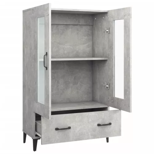 Betonszürke szerelt fa magasszekrény 70 x 31 x 115 cm