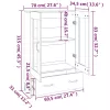 Betonszürke szerelt fa magasszekrény 70 x 31 x 115 cm