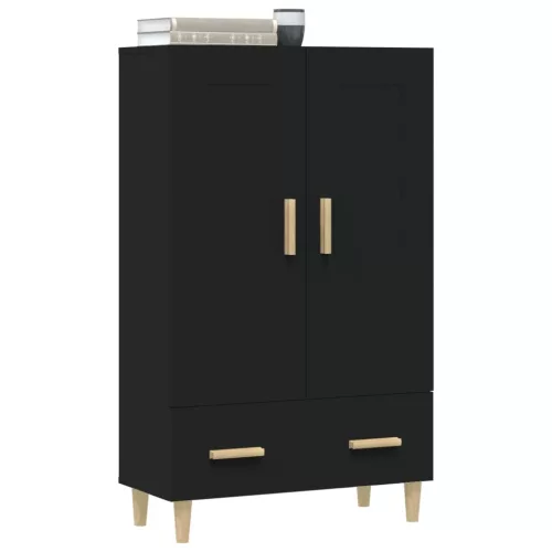 Fekete szerelt fa magasszekrény 70 x 31 x 115 cm