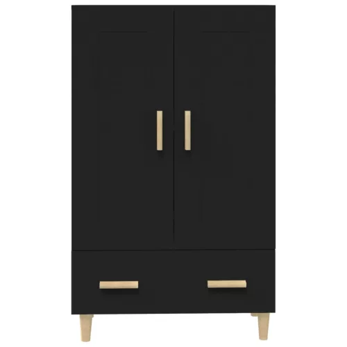 Fekete szerelt fa magasszekrény 70 x 31 x 115 cm