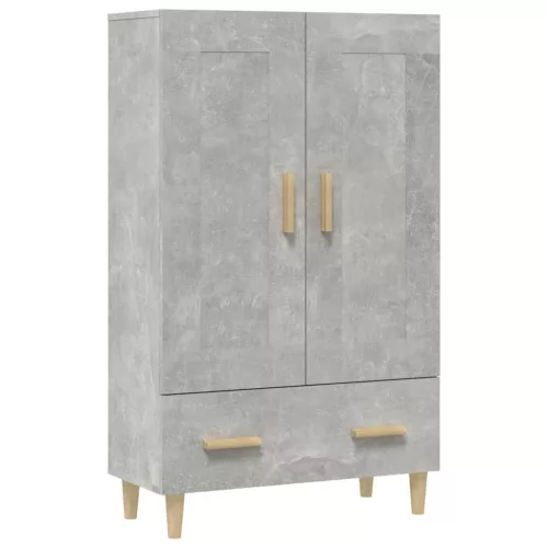 Betonszürke szerelt fa magasszekrény 70 x 31 x 115 cm