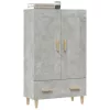Betonszürke szerelt fa magasszekrény 70 x 31 x 115 cm
