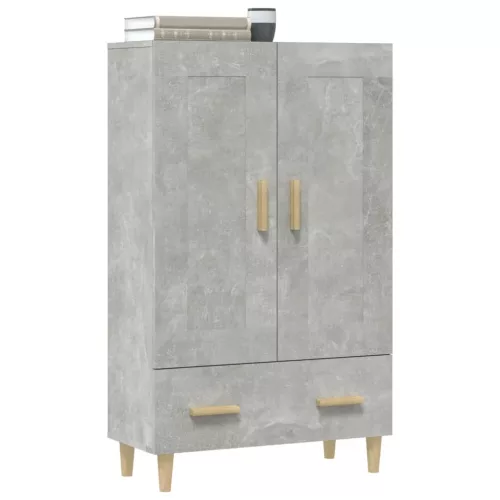 Betonszürke szerelt fa magasszekrény 70 x 31 x 115 cm