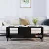 Fekete szerelt fa dohányzóasztal 102 x 50 x 40 cm