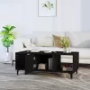 Fekete szerelt fa dohányzóasztal 102 x 50 x 40 cm