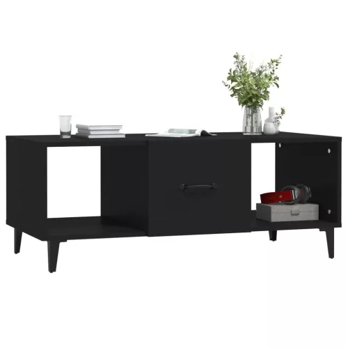 Fekete szerelt fa dohányzóasztal 102 x 50 x 40 cm