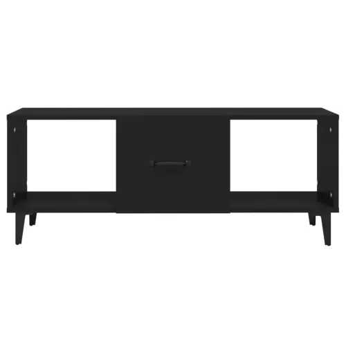 Fekete szerelt fa dohányzóasztal 102 x 50 x 40 cm