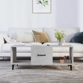 Betonszürke szerelt fa dohányzóasztal 102 x 50 x 40 cm