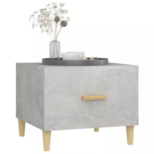 Betonszürke szerelt fa dohányzóasztal 50 x 55 x 40 cm