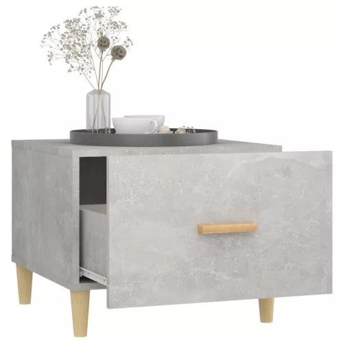 Betonszürke szerelt fa dohányzóasztal 50 x 55 x 40 cm