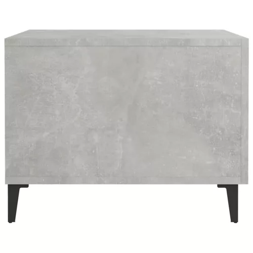 Betonszürke dohányzóasztal fémlábakkal 50 x 50 x 40 cm