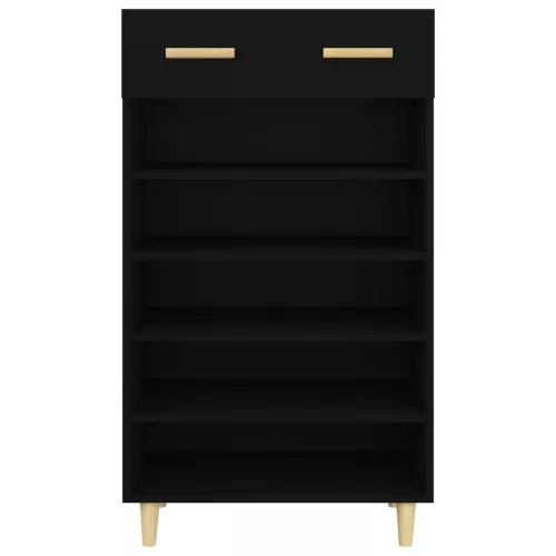Fekete szerelt fa cipőszekrény 60 x 35 x 105 cm