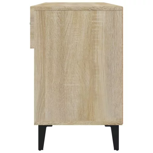 Sonoma-tölgyszínű szerelt fa cipőszekrény 102x35x55 cm