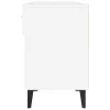 Magasfényű fehér szerelt fa cipőszekrény 102x35x55 cm