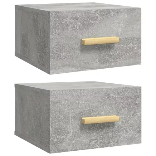 2 db betonszürke falra szerelhető éjjeliszekrény 35x35x20 cm