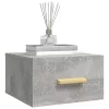 2 db betonszürke falra szerelhető éjjeliszekrény 35x35x20 cm
