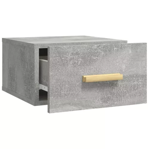 2 db betonszürke falra szerelhető éjjeliszekrény 35x35x20 cm