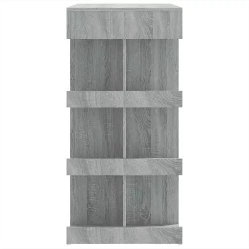 Szürke-sonoma színű bárasztal tárolópolccal 100 x 50 x 101,5 cm