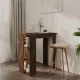 Füstös tölgy színű szerelt fa bárasztal polccal 102x50x103,5 cm