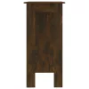 Füstös tölgy színű szerelt fa bárasztal polccal 102x50x103,5 cm
