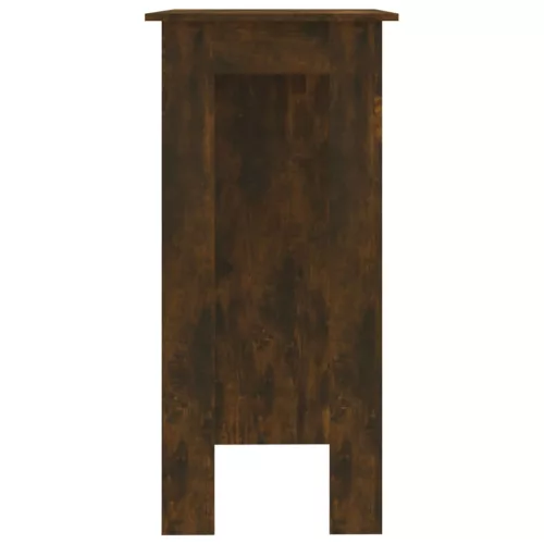 Füstös tölgy színű szerelt fa bárasztal polccal 102x50x103,5 cm