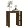 Füstös tölgy színű szerelt fa bárasztal polccal 102x50x103,5 cm